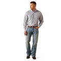Ariat Men's Wrinkle Free Aaron Classic Fit Shirt in blue and red pattern - Full