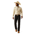 Ariat Men's Milton Modern Fit Long-Sleeved Shirt in beige pattern - Full