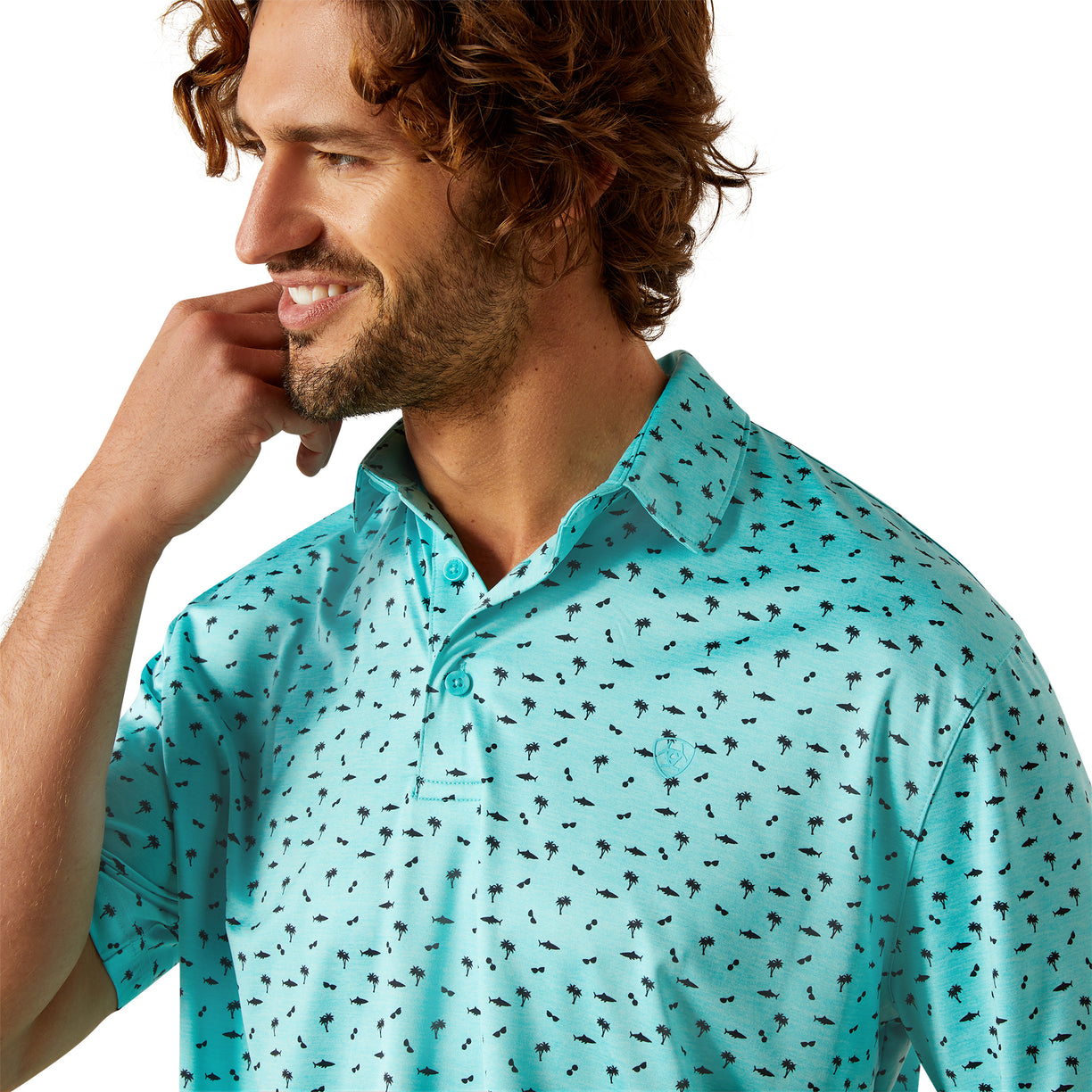 Charger 2.0 Printed Polo - Aqua