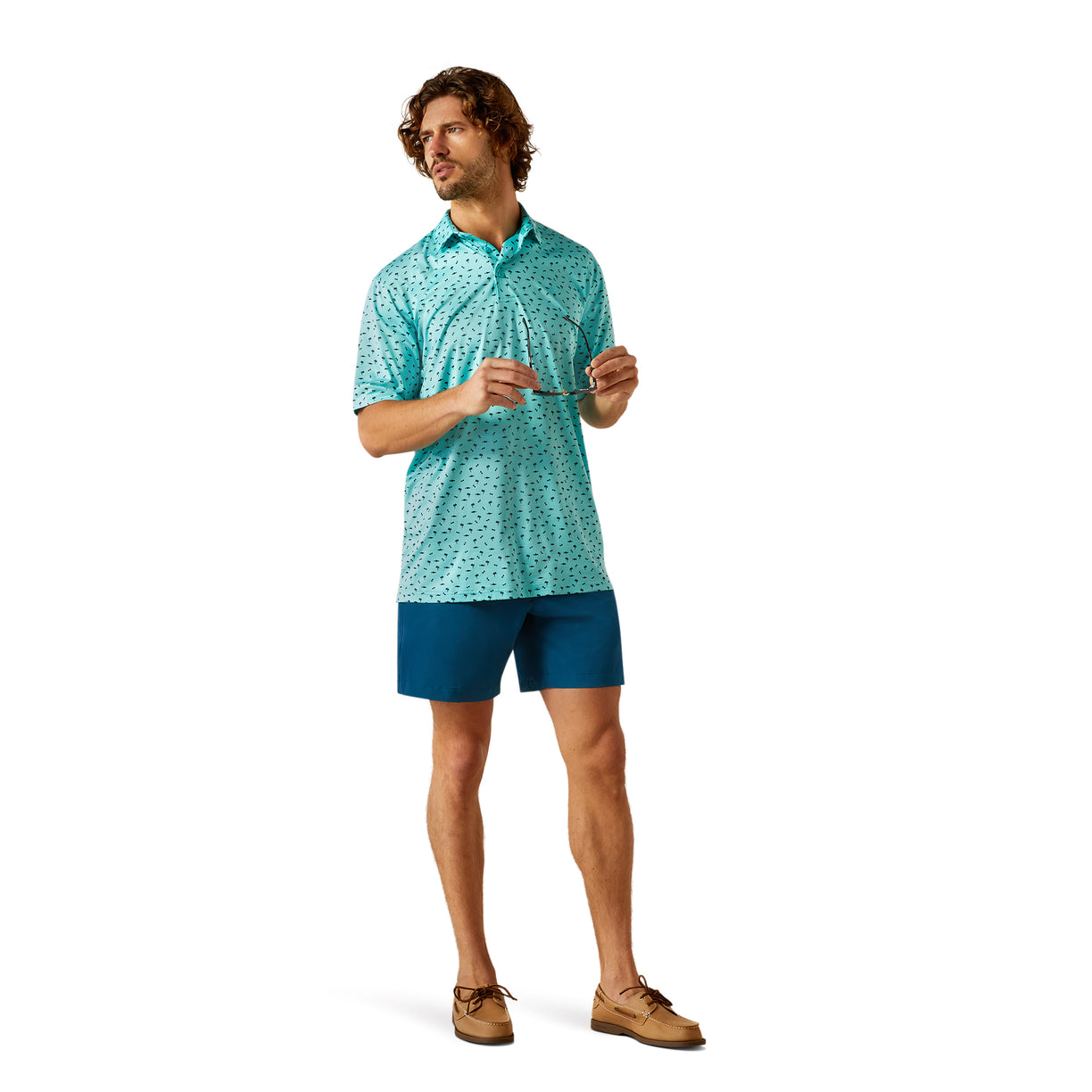 Charger 2.0 Printed Polo - Aqua
