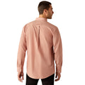 Ariat Men's Wrinkle Free Solid Classic Fit Long-Sleeved Shirt in pink - Back