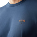 Ariat Men's Ranch Tough T-Shirt in Space Blue Colour Detail