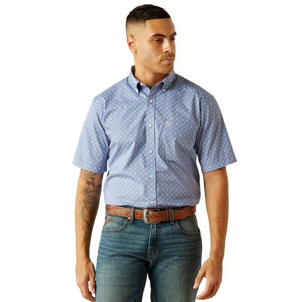 Ariat Wrinkle Free Dixon Classic Fit Shirt Mens - Blue - front
