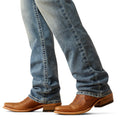 Ariat Men's M4 Relaxed Reece Straight Leg Jeans in blue denim - Detail