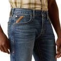 Ariat Men's M7 Slim Travis Straight Leg Jeans in blue denim - Detail