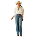 Ariat Women's Baggy Button Up Shirt in white - full