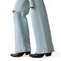 Ariat Women's Ultra High Rise Tomboy Wide in light blue denim - Detail