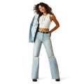 Ariat Women's Ultra High Rise Tomboy Wide in light blue denim - Full