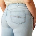 Ariat Women's Perfect Rise June Flare Jeans in light blue denim - Detail