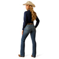 Ariat Women's Perfect Rise Byrdie Boot Cut Jeans in blue denim - Back