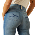 Ariat Women's High Rise Elaina Slim Trouser Jeans in blue denim - Detail