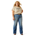 Ariat Women's High Rise Elaina Slim Trouser Jeans in blue denim - Full