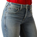 Ariat Women's High Rise Cecilia Boot Cut Jeans in blue denim - Detail