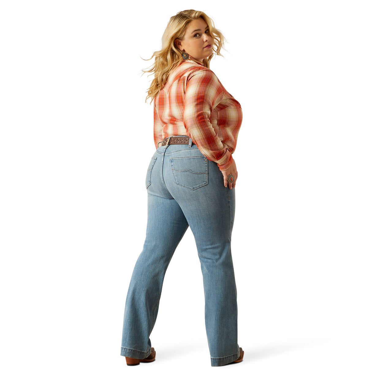 Ariat Women's Mid Rise Zoe Trouser in blue denim - Back