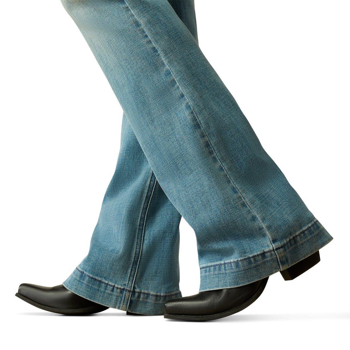 Ariat Women's Mid Rise Zoe Trouser in blue denim - Detail