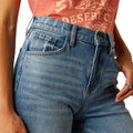 Ariat Women's Ultra High Rise Jazmine Wide Jeans in blue denim - Detail