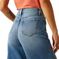 Ariat Women's Ultra High Rise Jazmine Wide Jeans in blue denim - Detail