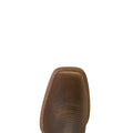 Brown leather boot sole on a white background