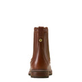 Brown leather boot ankle elastic pull on english luxury 