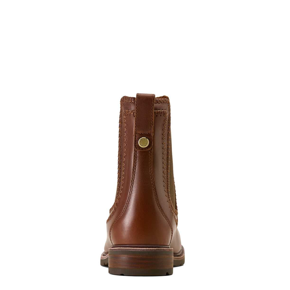 Brown leather boot ankle elastic pull on english luxury 