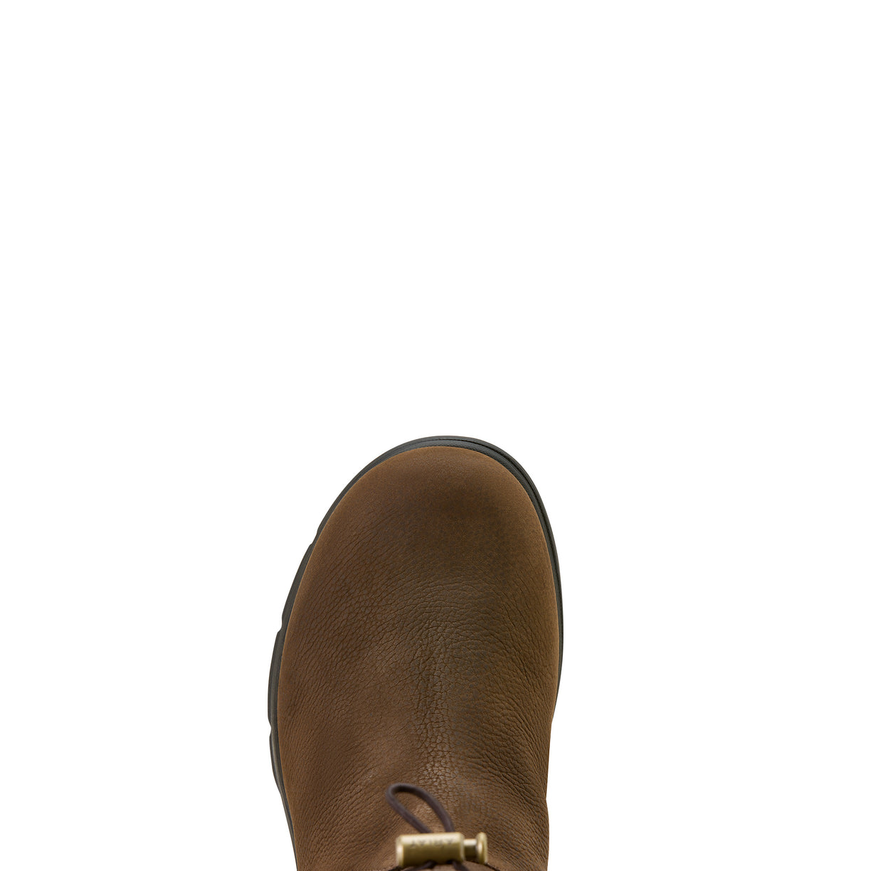 Brown leather boot on a white background