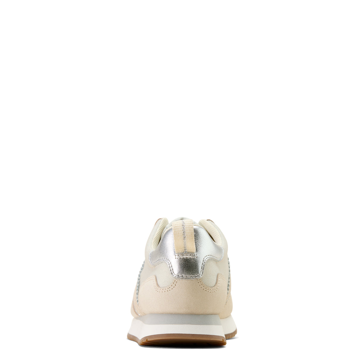 Beige and silver sneaker on a white background