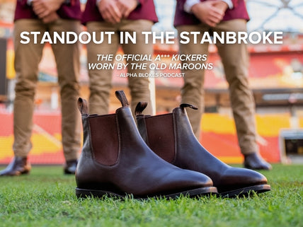Ariat Stanbroke brown boots worn by Queensland Maroons at Suncorp Stadium. 