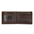 Brown leather wallet with card holder on a white background