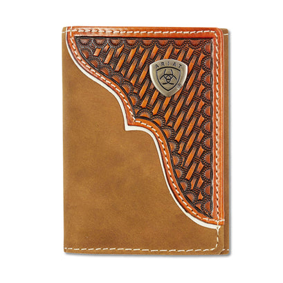 Tri-Fold Wallet - Basket Weave Overlay