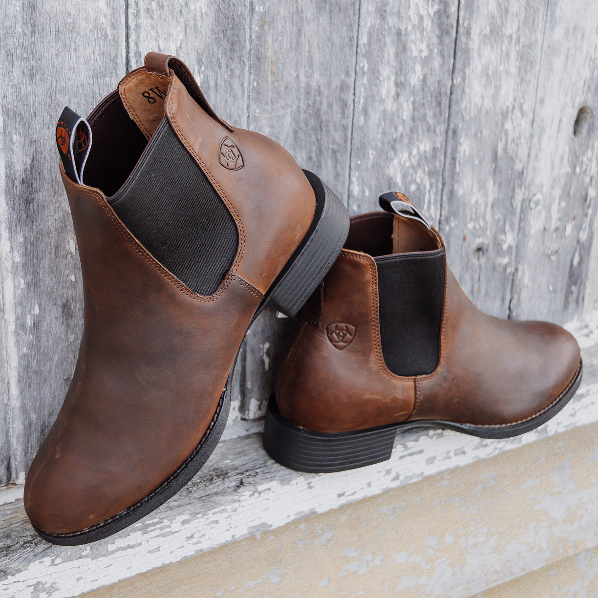 Ariat Men's Acton Boot in Distressed Brown Lifestyle Shot