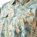 Beige shirt with blue leaf pattern and 'Ariat' branding
