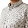 Close-up of a patterned shirt with a white background