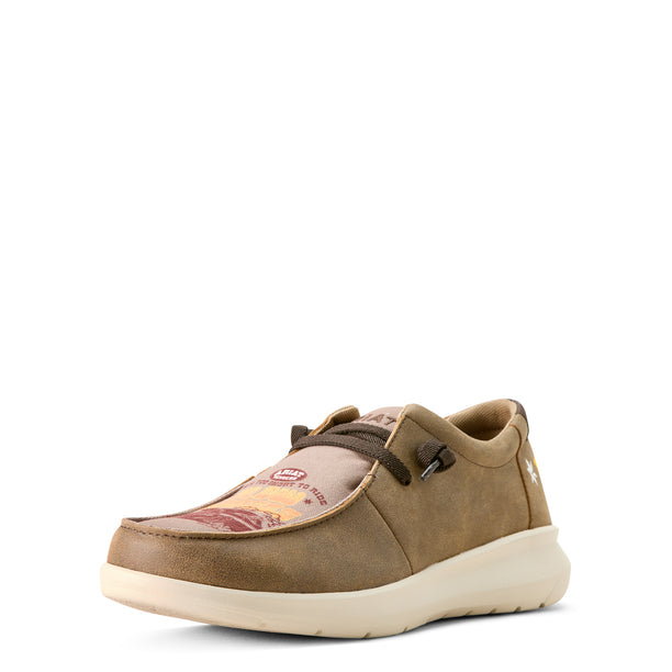 Brown casual shoe on a white background