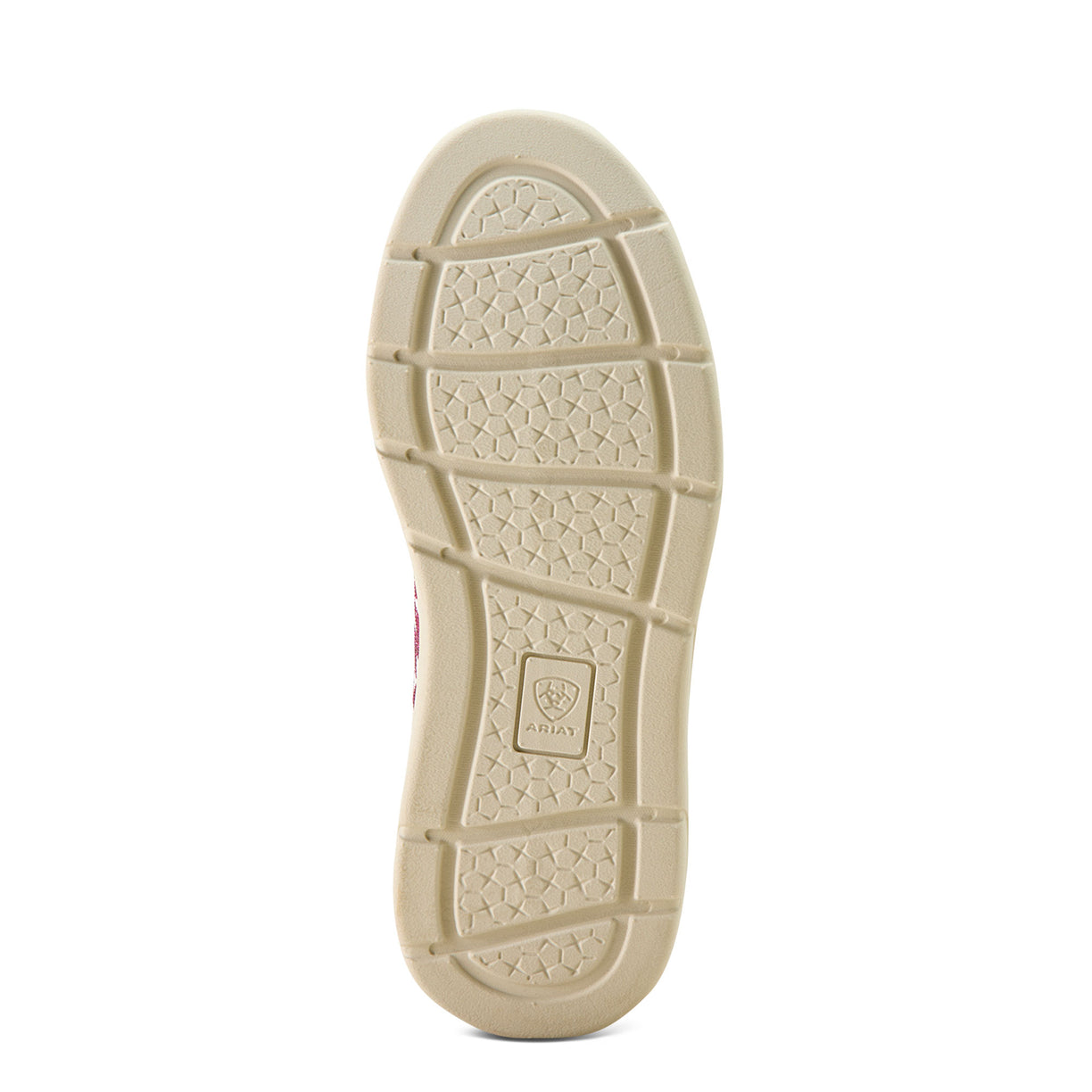 Pink and white patterned sneaker on a white background