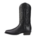 Ariat Men's Heritage Western R Toe Boots in black deertan leather - Side