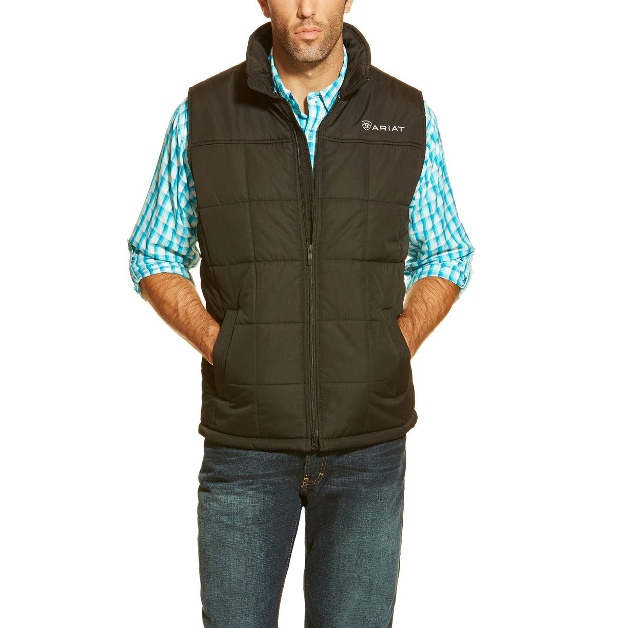 Ariat Men's Crius Insulated Vest in Black - Detail