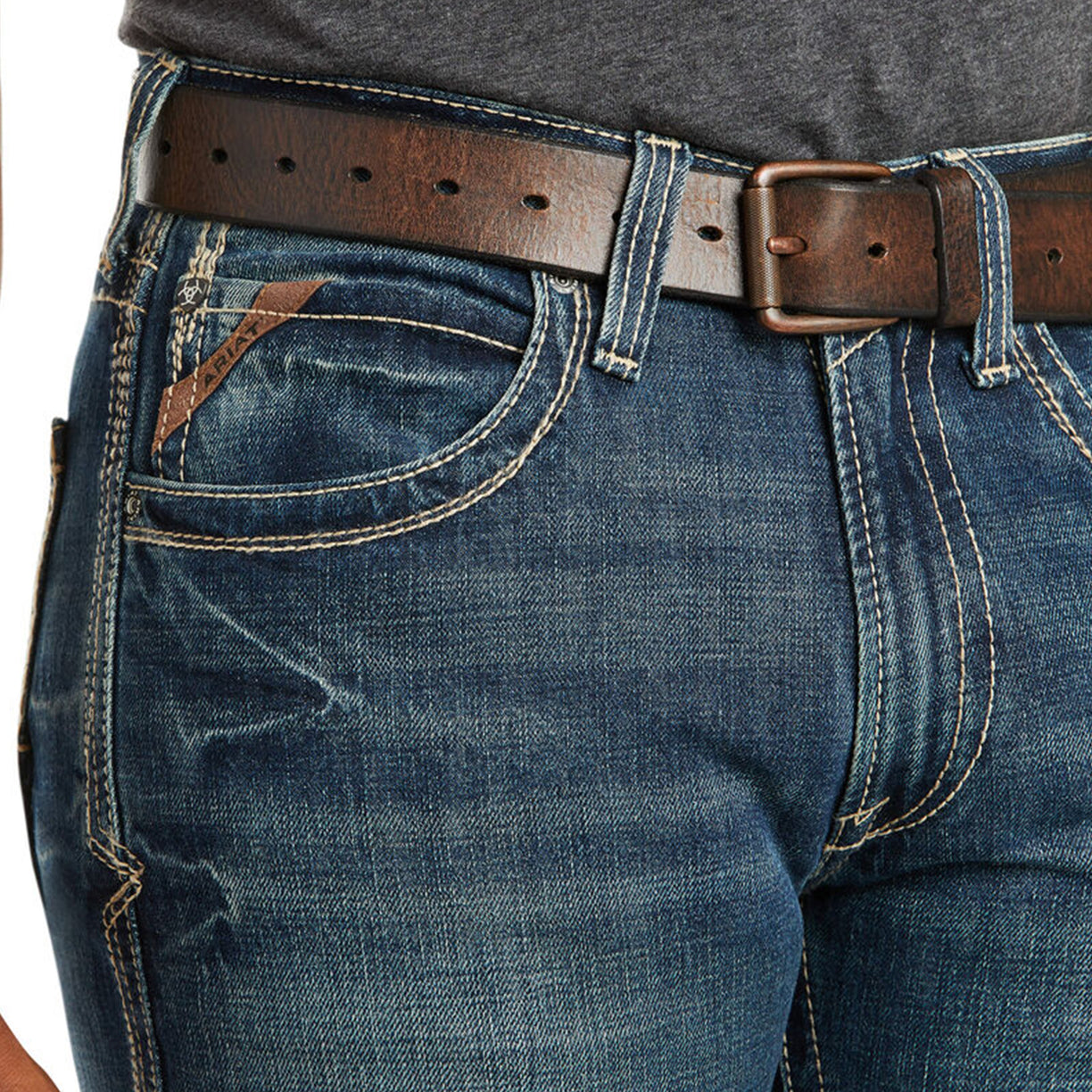 Men's M5 Slim Boundary Stackable Straight Leg Jeans in Gulch 10014010 Ariat front