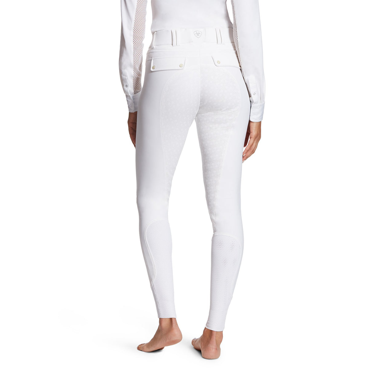 Ariat Women's Tri Factor Grip Full Seat Breech White back