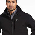 Men's Vernon Hooded Softshell Water Resistant Jacket Fleece in Black, 10033131 Ariat hood