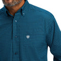 Ariat Men's Freddie Classic Fit Shirt in dark teal colour - Detail
