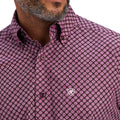 Ariat Men's Finegan Classic Fit Shirt in purple pattern - Detail