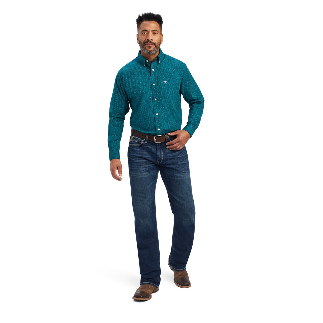 Ariat Men's Benson Classic Fit Shirt in Everglade Colour Full