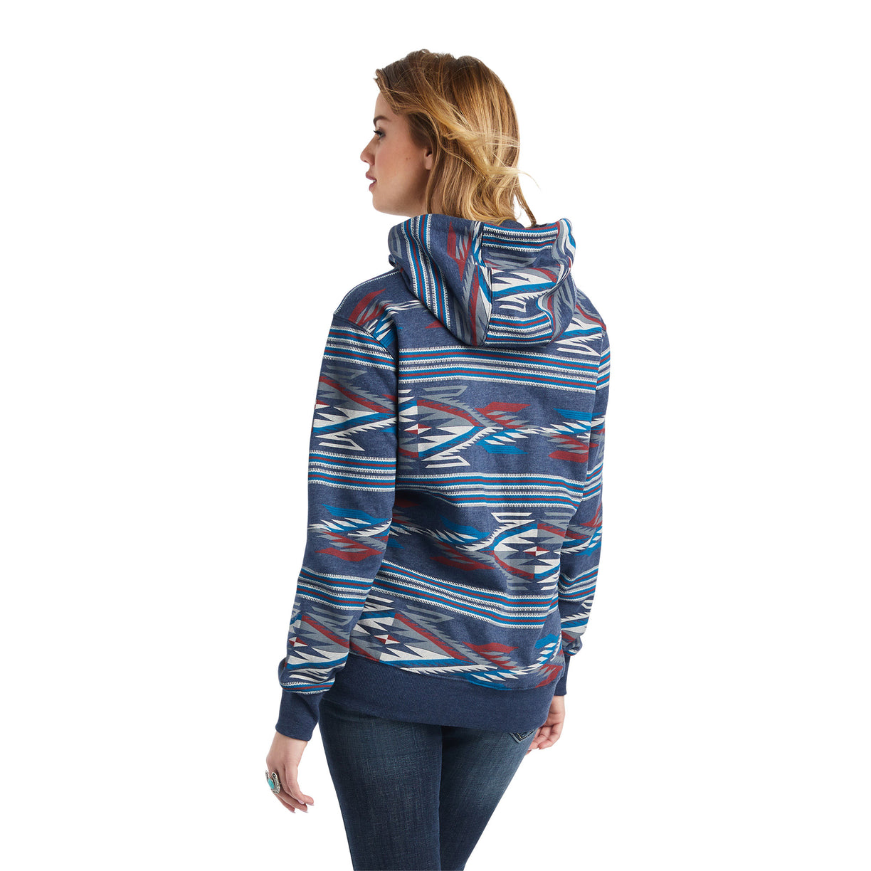 Ariat Women's All Over Print Chimayo Hoodie in New Mexico Navy Print