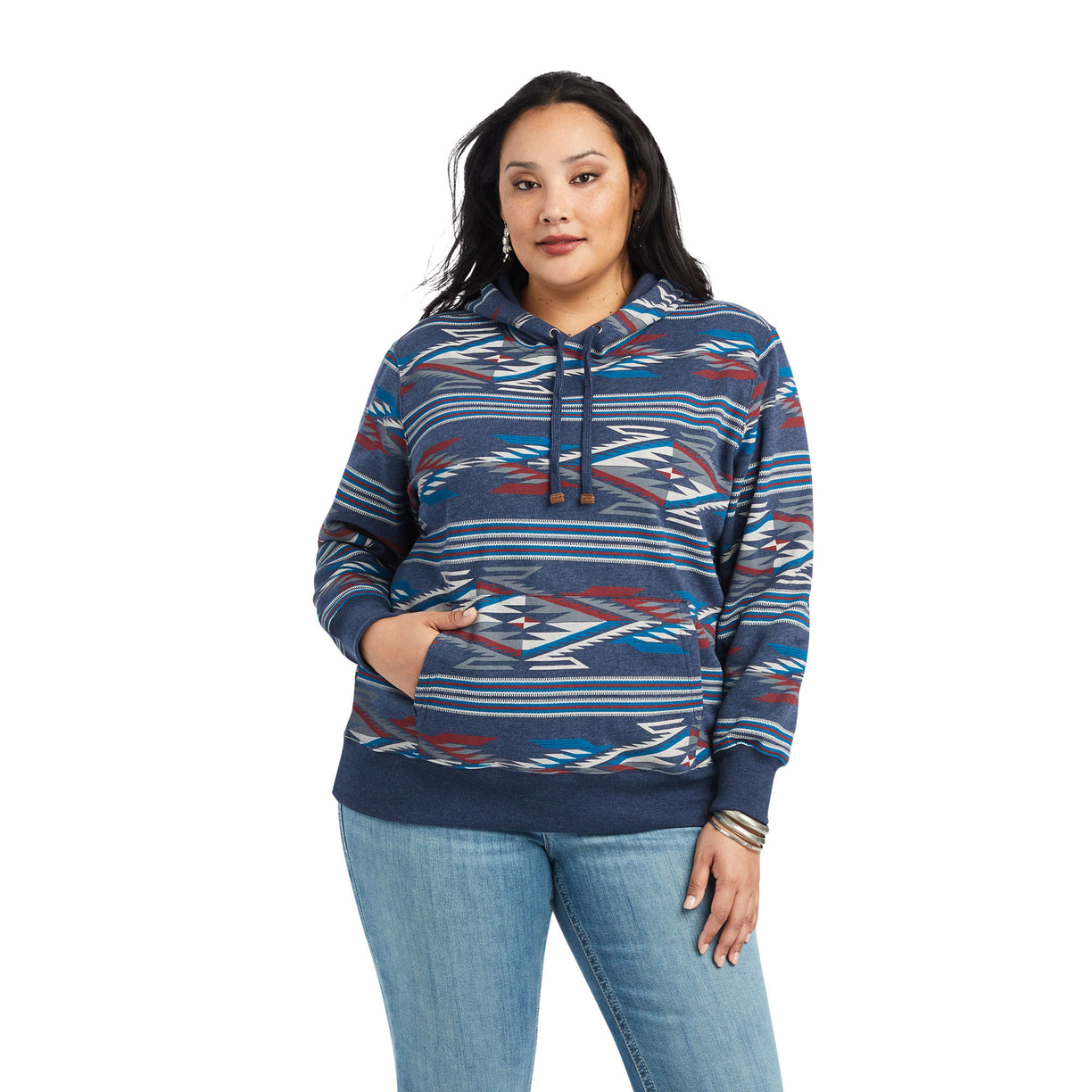 Ariat Women's All Over Print Chimayo Hoodie in New Mexico Navy Print