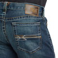 Ariat Men's M7 Slim Bowie Straight Leg Jeans in dark blue denim - Detail