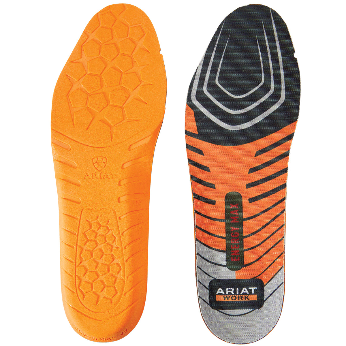 Ariat Energy Max Work Footbeds - Round Toe in orange, black and grey
