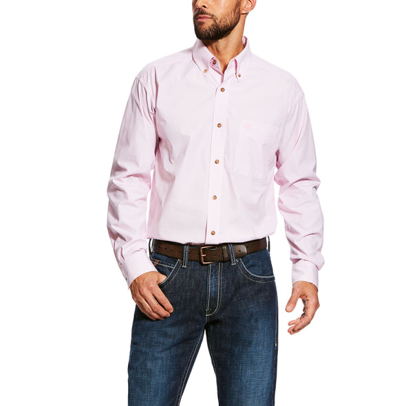 Ariat Men's Dayne LS Mini Stripe Shirt Prism Pink 10023596
