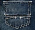 Ariat Men's M7 Rocker Coltrane Straight Leg Jeans in blue denim - Detail