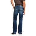Ariat Men's M7 Rocker Stretch Nassau Stackable Straight Leg Jeans in dark blue denim - Back
