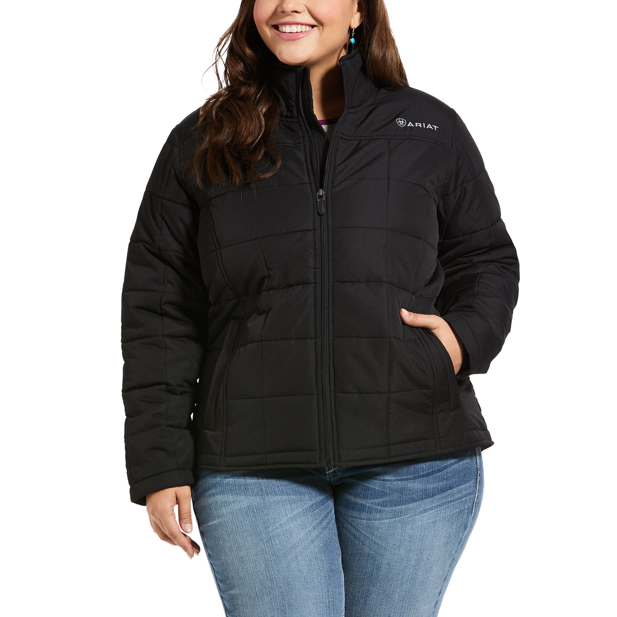 Women's REAL Crius Jacket in Black 10032982 Ariat extended